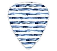 Plettri per chitarra Confezione da 12 con scatola sottile, Strisce di pennello stile Immagine di linee di simboli di vita marina marina, Set regalo di plettri per chitarra speciali per chit