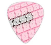 Plettri per chitarra Confezione da 12 con scatola sottile, Tastiera per computer Ortografia Love Invece di Qwerty Girlfriend, Set regalo speciale di plettri per chitarra per chitarrista
