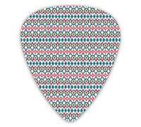 Plettri per chitarra Confezione da 12 con scatola sottile, tema culture antiche, motivi aztechi messicani con design geometrico dei nativi americani, set regalo speciale di plettri per chitarra per ch