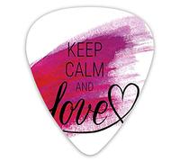 Plettri per chitarra Confezione da 12 con scatola sottile, tema d'amore con pennellata di disegnato a mano e un cuore, set regalo speciale di plettri per chitarra per chitarrista