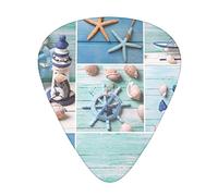 Plettri per chitarra Confezione da 12 conchiglie su assi di legno Lighthouse Stampato Plettri sottili medio pesanti
