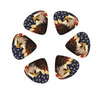 Plettri per chitarra, confezione da 12 pezzi, con bandiera e aquila, per chitarra acustica, violino, ukulele, basso