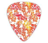 Plettri per chitarra Confezione da 12 pezzi con scatola sottile, arte ad ispirata allAesotica dell'isola, fiori di ibisco hawaiani, set regalo speciale di plettri per chitarra per c