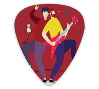 Plettri per chitarra Confezione da 12 pezzi con scatola sottile, divertenti sagome di chitarristi e cantanti che si esibiscono sul palco, set regalo speciale di plettri per chitarra per chitarrista
