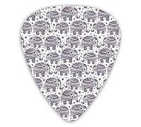 Plettri per chitarra Confezione da 12 pezzi con scatola sottile, figure di animali etnici con motivi mandala Design culturale folcloristico vintage, set regalo speciale di plettri per chitarra per chi