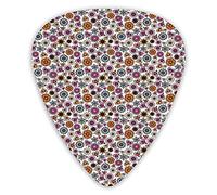 Plettri per chitarra Confezione da 12 pezzi con scatola sottile, forme romantiche colorate con disegni etnici Cerchi mandala ispirazioni orientali, set regalo speciale di plettri per chitarra per chit