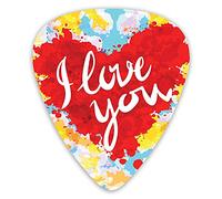 Plettri per chitarra Confezione da 12 pezzi con scatola sottile, Messaggio di celebrazione di San Valentino in stile pennellata Immagine della mia altra metà celebrativa, Set regalo di plettri per chi