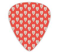 Plettri per chitarra Confezione da 12 pezzi con scatola sottile, motivo a cuori hipster con testi Love You a forma di cuore Tema di San Valentino, set regalo speciale di plettri per chitarra per chita