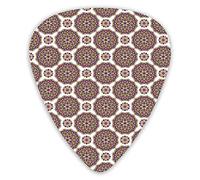 Plettri per chitarra Confezione da 12 pezzi con scatola sottile, motivo ispirato al mandala con fiori e motivi li dal folclore orientale, set regalo speciale di plettri per chitarra per chitarri