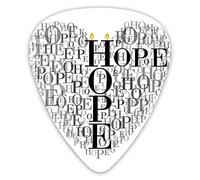 Plettri per chitarra Confezione da 12 pezzi con scatola sottile, Parole di speranza a forma di cuore Illustrazione romantica con candele Arte digitale, Set regalo di plettri per chitarra speciali per