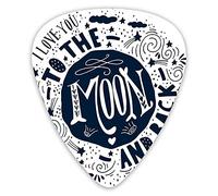 Plettri per chitarra Confezione da 12 pezzi con scatola sottile, Quando ami troppo Elemento le stilizzato Cometa Happy Valentines Mood, Set regalo speciale di plettri per chitarra per chitarrist