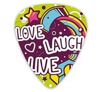 Plettri per chitarra Confezione da 12 pezzi con scatola sottile, stile cartone animato Line Art Figure Stelle Cubi Cerchi e cuori Allegri, Plettri per chitarra speciali Set regalo per chitarrista