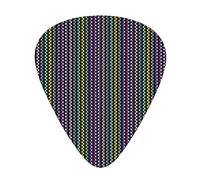 Plettri per chitarra Confezione da 12 pezzi con scatola sottile, strisce curve con colori arcobaleno su sfondo dai toni scuri Design di arte moderna, set regalo speciale di plettri per chitarra per ch