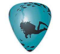 Plettri per chitarra Confezione da 12 pezzi con scatola sottile, sub circondato da stipiti di pesci Scuba Snorkel Aqualung Sport acquatici, set regalo speciale di plettri per chitarra per chitarrista