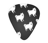 Plettri per chitarra Confezione da 12 Plettri American Eskimo Dog Breed Pattern 0.46mm/0.71mm/0.96mm Sottile Medio Pesante Plettri