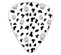 Plettri per chitarra Confezione da 12 Plettri con scatola sottile, Modello in pelle di mucca con motivo scarabocchio Cartoon Bambini Disegno Agricoltura Allevamento, Set regalo di plettri per chitarra