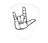 Plettri per chitarra Confezione da 12 Plettri I Love You Lingua dei segni 0,46 mm/0,71 mm/0,96 mm Sottile Medio Pesante Plettri