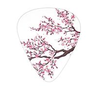 Plettri per chitarra Confezione da 12 Plettri per chitarra in celluloide per chitarre acustiche, elettriche o basso 0,46 mm/0,71 mm/0,96 mm Ramo di un albero fiorito Fiori di ciliegio Arte a t