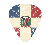 Plettri per chitarra Confezione da 12 Plettri per chitarra in celluloide per chitarre acustiche, elettriche o basso 0,46 mm/0,71 mm/0,96 mm Repubblica Dominicana bandiera grunge (sottile/medio