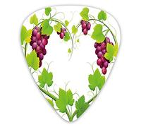 Plettri per chitarra Confezione da 12 Plettri per chitarra universali in ABS, a forma di cuore di Grapevine Love Nature a tema Arte digitale Stampa di elementi botanici per chitarra acustica ed elettr