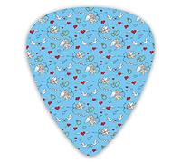 Plettri per chitarra Confezione da 12 Plettri per chitarra universali in ABS, Amore romantico Eros mitologico con frecce Cuori Anelli di fidanzamento per matrimonio per chitarra acustica ed elettrica