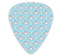 Plettri per chitarra Confezione da 12 Plettri per chitarra universali in ABS, Cat Angels Flying High Hearts Happiness Kids Nursery Kitty Love Heavenly Wings per chitarra acustica ed elettrica