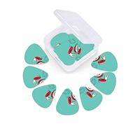 Plettri per Chitarra Confezione da 12 Plettri per Chitarra Universali in ABS, Cerchi Continui e Moduli Floreali con Design a Griglia Quadrata, per Chitarra Acustica ed Elettrica, Viola Crema e Verde P