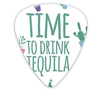 Plettri per chitarra Confezione da 12 Plettri per chitarra universali in ABS, citazione Time To Drink con semplici cactus carini in vasi per chitarra acustica ed elettrica