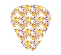 Plettri per chitarra Confezione da 12 Plettri per chitarra universali in ABS, Complesso colorato dettagliato Fiore di narciso misto Sei petali Amore Equilibrio Pittura, per chitarra acustica ed elettr