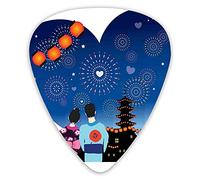 Plettri per chitarra Confezione da 12 Plettri per chitarra universali in ABS, Coppia romantica giapponese con costumi tradizionali Guardando lo spettacolo del festival estivo per chitarra acustica ed