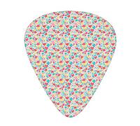 Plettri per chitarra Confezione da 12 Plettri per chitarra universali in ABS, Cuori colorati per San Valentino Amore Tema infantile Felicità disegnata a mano Gioia, per chitarra acustica ed elettrica