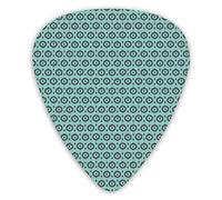 Plettri per chitarra Confezione da 12 Plettri per chitarra universali in ABS, Elementi tradizionali asiatici Cerchi e punti astratti Ispirazioni etniche tribali per chitarra acustica ed elettrica