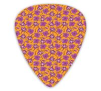 Plettri per chitarra Confezione da 12 Plettri per chitarra universali in ABS, fiori di croco continui Illustrazione floreale disegnata a mano per chitarra acustica ed elettrica