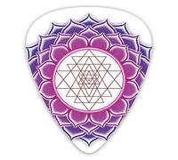 Plettri per chitarra Confezione da 12 Plettri per chitarra universali in ABS, Geometria sacra Yantra Mandala con figure triangolari Illustrazione Yoga Antica per chitarra acustica ed elettrica