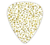 Plettri per chitarra Confezione da 12 Plettri per chitarra universali in ABS, Illustrazione di pois dorati Stile vintage Modello Art Deco Decorazione nuziale per chitarra acustica ed elettrica