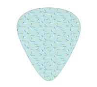 Plettri per chitarra Confezione da 12 Plettri per chitarra universali in ABS, Linea geometrica Cool Art Combinazione di colori vintage Elementi geometrici tradizionali, per chitarra acustica ed elettr