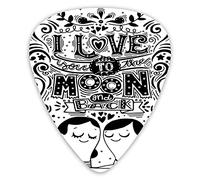 Plettri per chitarra Confezione da 12 Plettri per chitarra universali in ABS, Love Bugs Hugging Eyes Closed Ancient Relationship Feeling Connected Artworkper Chitarra acustica ed elettrica