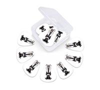 Plettri per chitarra Confezione da 12 Plettri per chitarra universali in ABS Modello astratto continuo di toni pastello dolci Triangoli diagonali striati per chitarra acustica ed elettrica Viola Malva