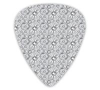 Plettri per chitarra Confezione da 12 Plettri per chitarra universali in ABS, modello ripetitivo di schizzi in stile grunge di adorabili camomille per chitarra acustica ed elettrica