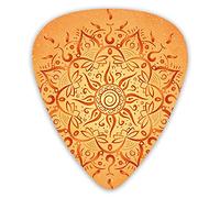 Plettri per chitarra Confezione da 12 Plettri per chitarra universali in ABS, modello sole etnico tribale africano con effetto ombre Mandala Figure Icone Cultura Tema Stampa per chitarra acustica ed e
