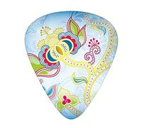 Plettri per chitarra Confezione da 12 Plettri per chitarra universali in ABS, motivi floreali colorati dell'Estremo Oriente Linee roteate Punti e figura di uccello fenice, per chitarra acustica ed ele
