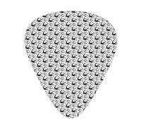 Plettri per chitarra Confezione da 12 Plettri per chitarra universali in ABS, motivo a mezzaluna con uccelli in volo e rondini e stelle, motivo cosmico Boho Gypsy, per chitarra acustica ed elettrica,