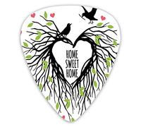 Plettri per chitarra Confezione da 12 Plettri per chitarra universali in ABS, Nido di a forma di cuore Sweet Home Citazione Hope Family Partners In Natureper Chitarra acustica ed elettrica