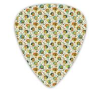 Plettri per chitarra Confezione da 12 Plettri per chitarra universali in ABS, Orsetto della scuola materna Coniglio Panda Koala Leone Maiale Motivi con macchie colorate Icone Doodle per chitarra