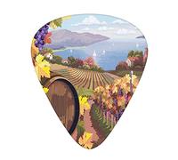 Plettri per Chitarra Confezione da 12 Plettri per Chitarra Universali in ABS, Paesaggio di Campagna in Vigneto Agricoltura Stagione di Vinificazione Uva in Fattoria Stampa Artistica, per Chitarra Acus
