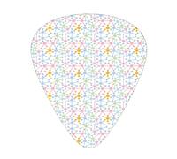 Plettri per chitarra Confezione da 12 Plettri per chitarra universali in ABS, Punti colorati Interconnessione a tema Tecnologia moderna Illustrazione Immagine scientifica, per chitarra acustica ed ele