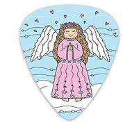 Plettri per chitarra Confezione da 12 Plettri per chitarra universali in ABS, Ragazza sulle nuvole che prega per amore Doodle di cuori di Natale per chitarra acustica ed elettrica