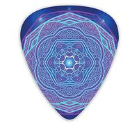 Plettri per chitarra Confezione da 12 Plettri per chitarra universali in ABS, simboli di geometria sacra con elementi simmetrici mediorientali per chitarra acustica ed elettrica