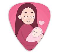 Plettri per chitarra Confezione da 12 Plettri per chitarra universali in ABS, stile cartone animato Madre che abbraccia il suo neonato Amore Affetto per chitarra acustica ed elettrica