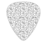 Plettri per chitarra Confezione da 12 Plettri per chitarra universali in ABS, stile Doodle Natale Felice Anno N Rudolph Pupazzo di neve Festone Albero di Natale Design di Babbo Natale per chitarra